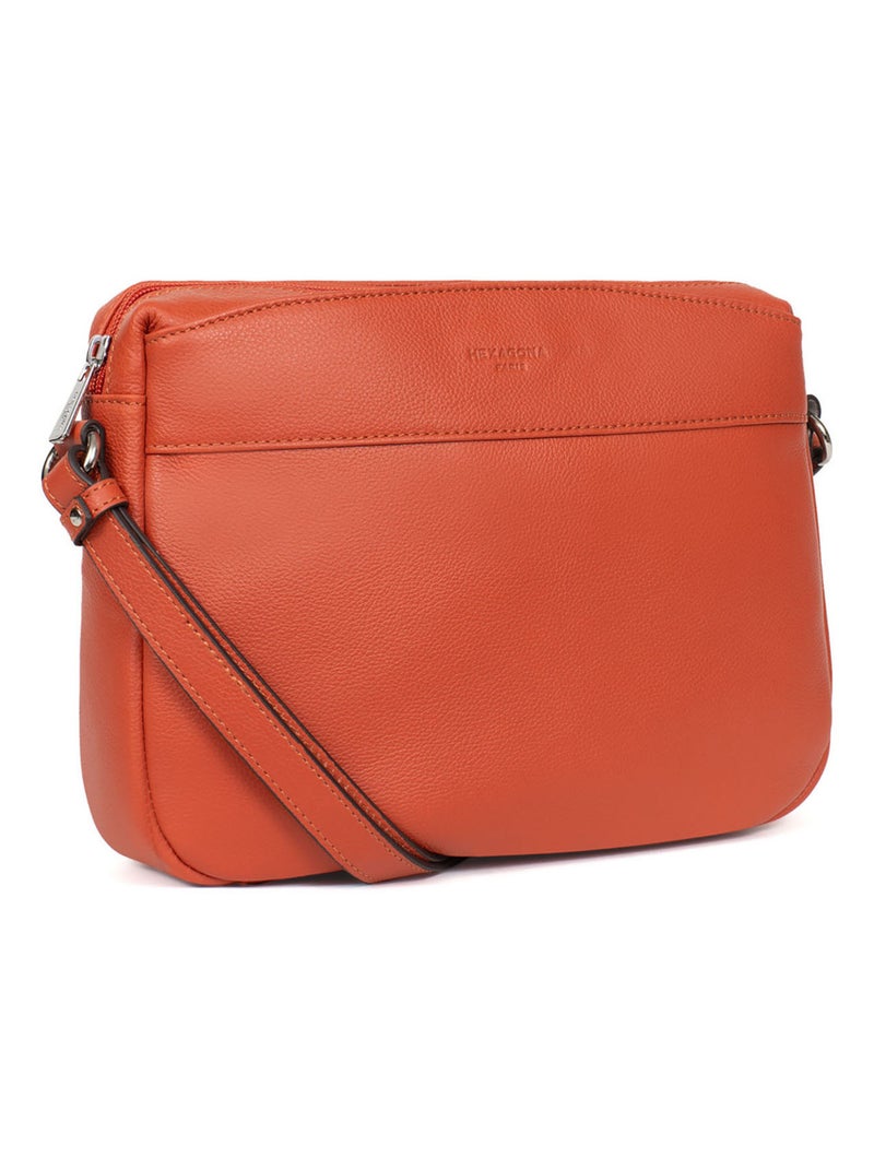 Sac porté travers  Cuir CONFORT Orange - Kiabi