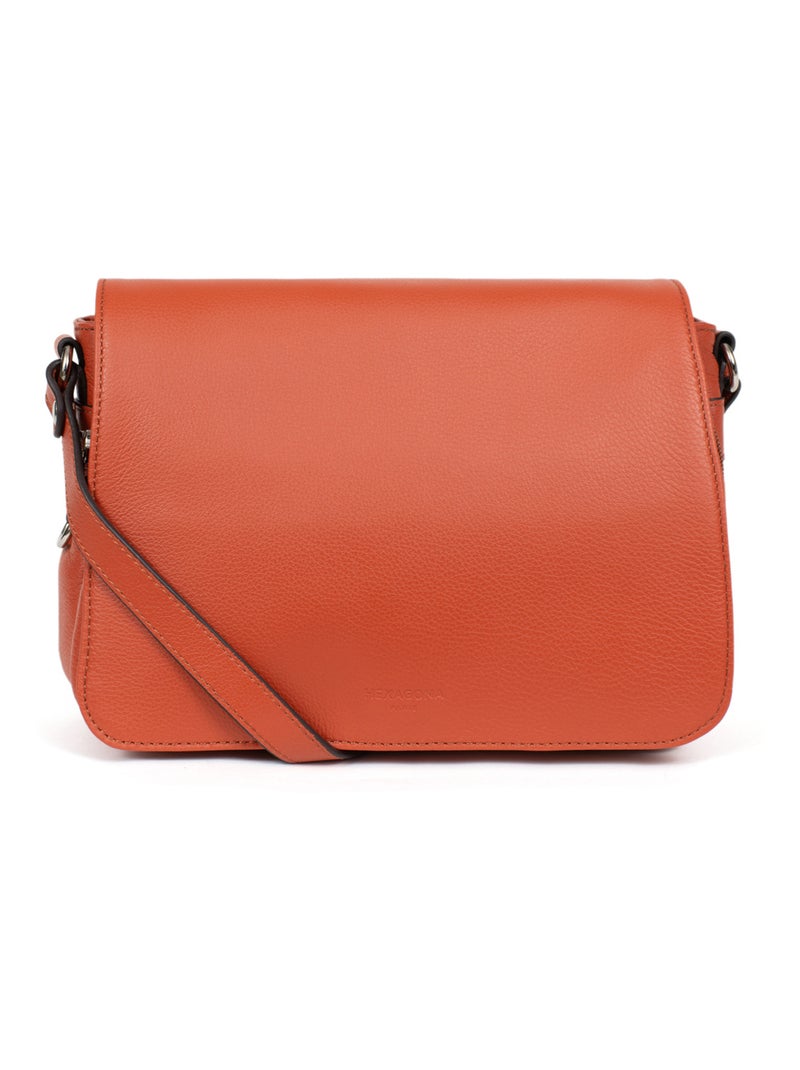 Sac porté travers  Cuir CONFORT Orange - Kiabi