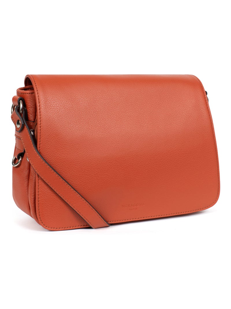 Sac porté travers  Cuir CONFORT Orange - Kiabi