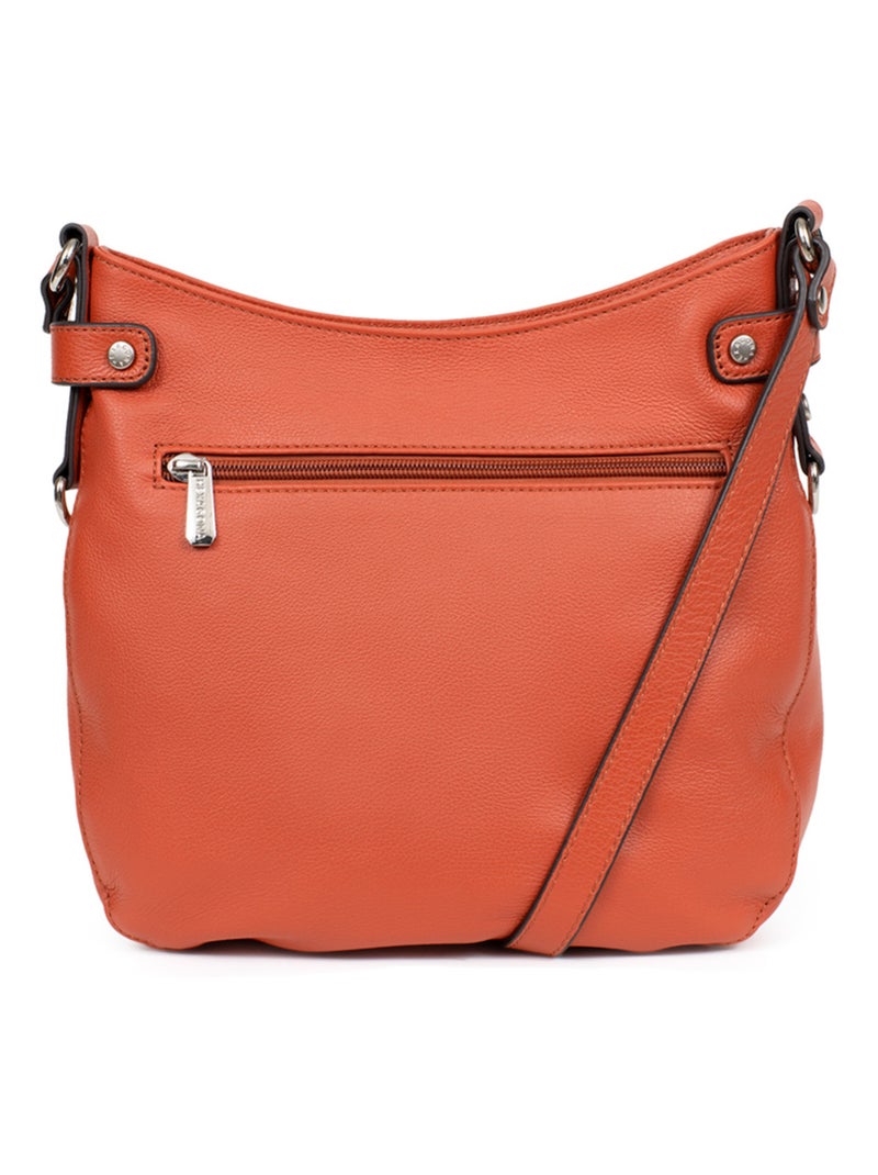Sac porté travers  Cuir CONFORT Orange - Kiabi