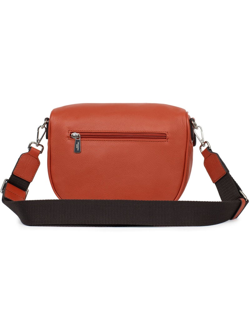 Sac porté travers  Cuir CONFORT Orange - Kiabi