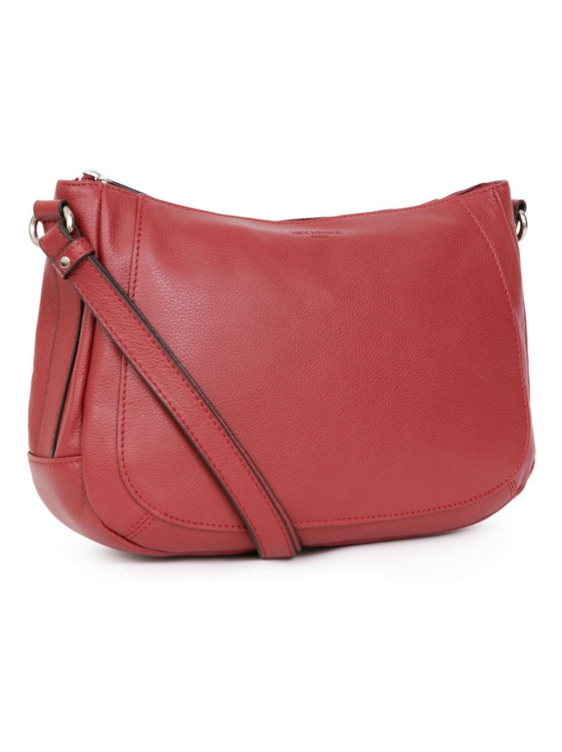 Sac porté travers  Cuir CONFORT Rouge foncé - Kiabi