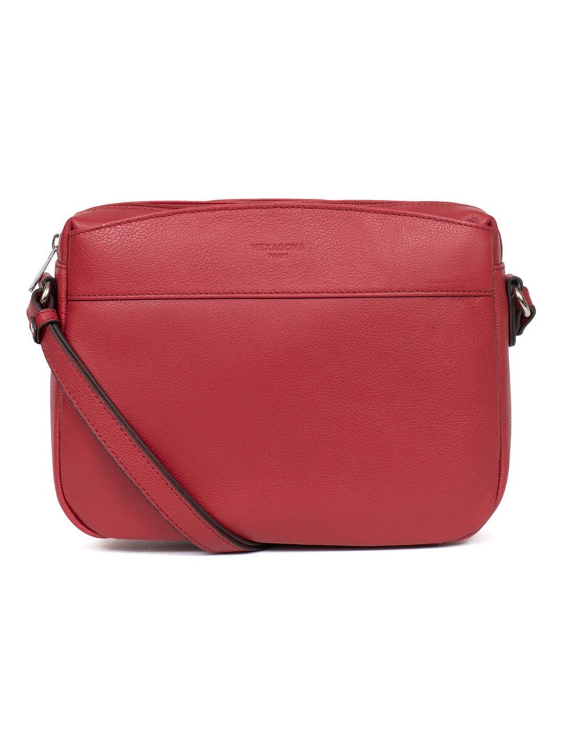 Sac porté travers  Cuir CONFORT Rouge foncé - Kiabi
