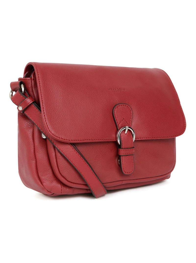 Sac porté travers  Cuir CONFORT Rouge foncé - Kiabi