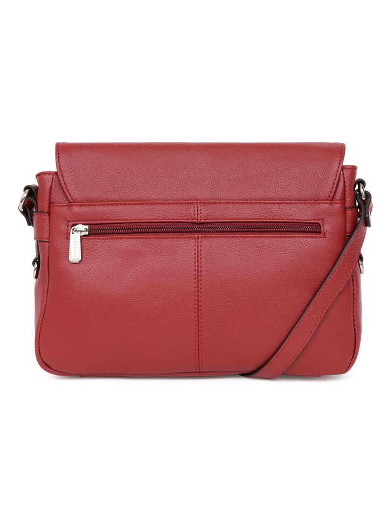 Sac porté travers  Cuir CONFORT Rouge foncé - Kiabi