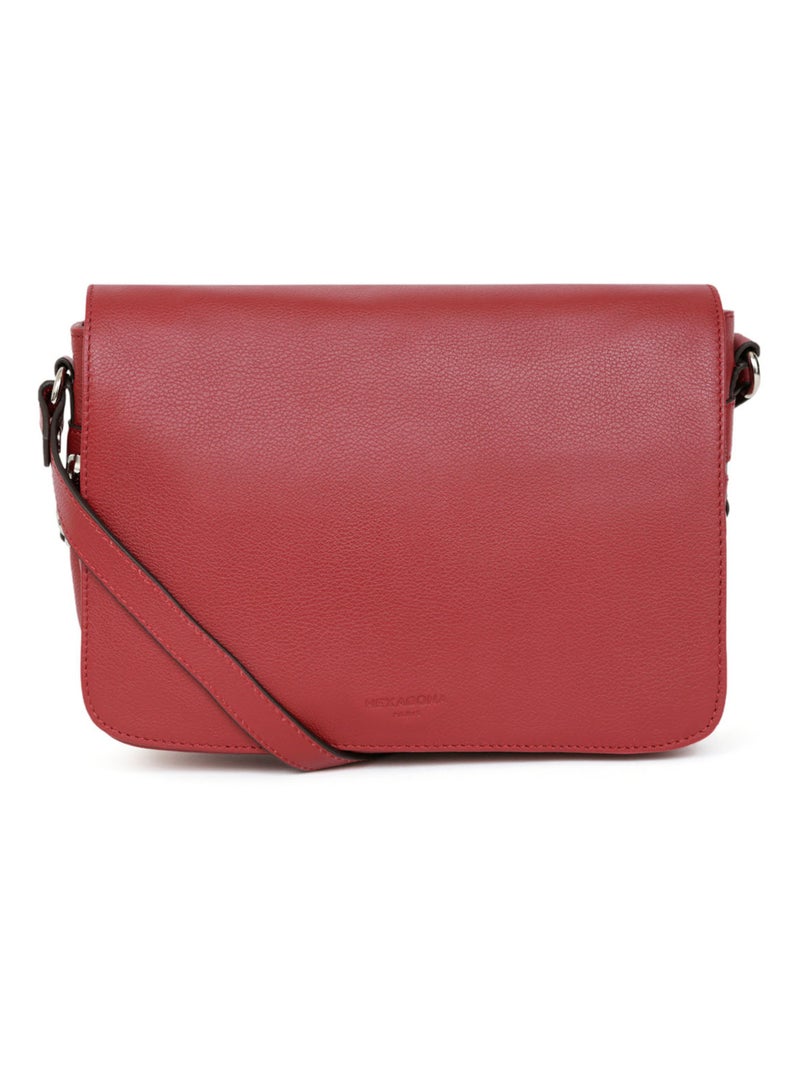 Sac porté travers  Cuir CONFORT Rouge foncé - Kiabi