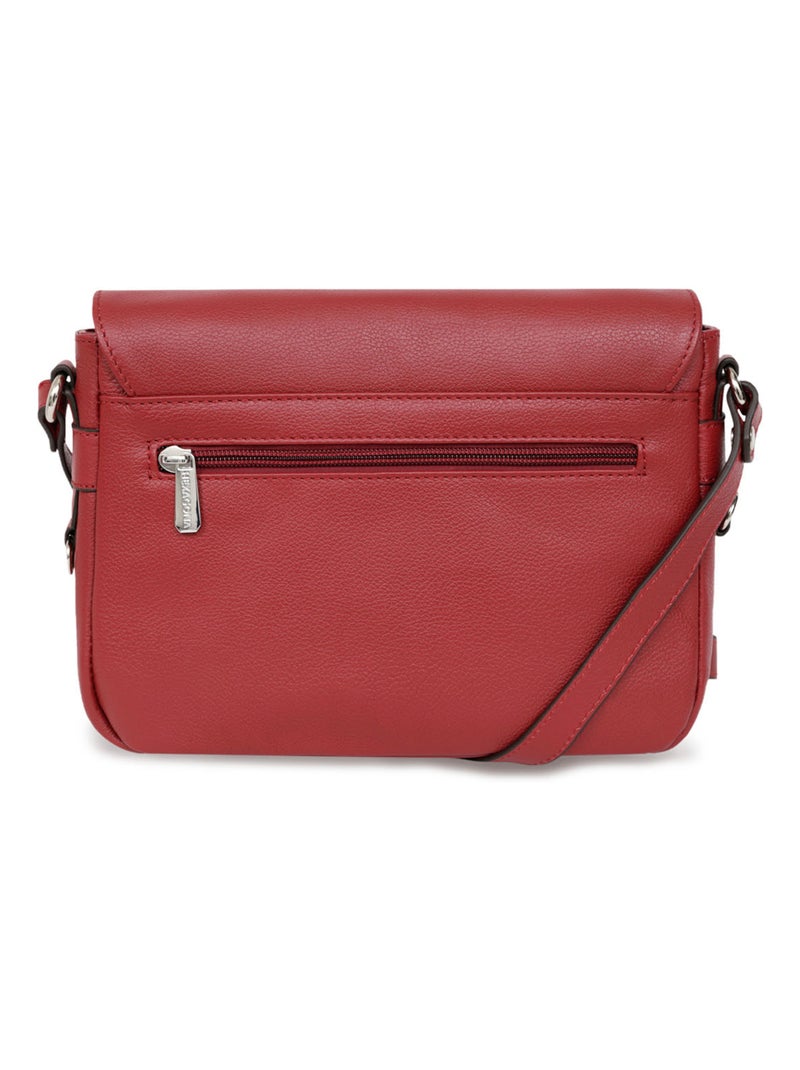 Sac porté travers  Cuir CONFORT Rouge foncé - Kiabi