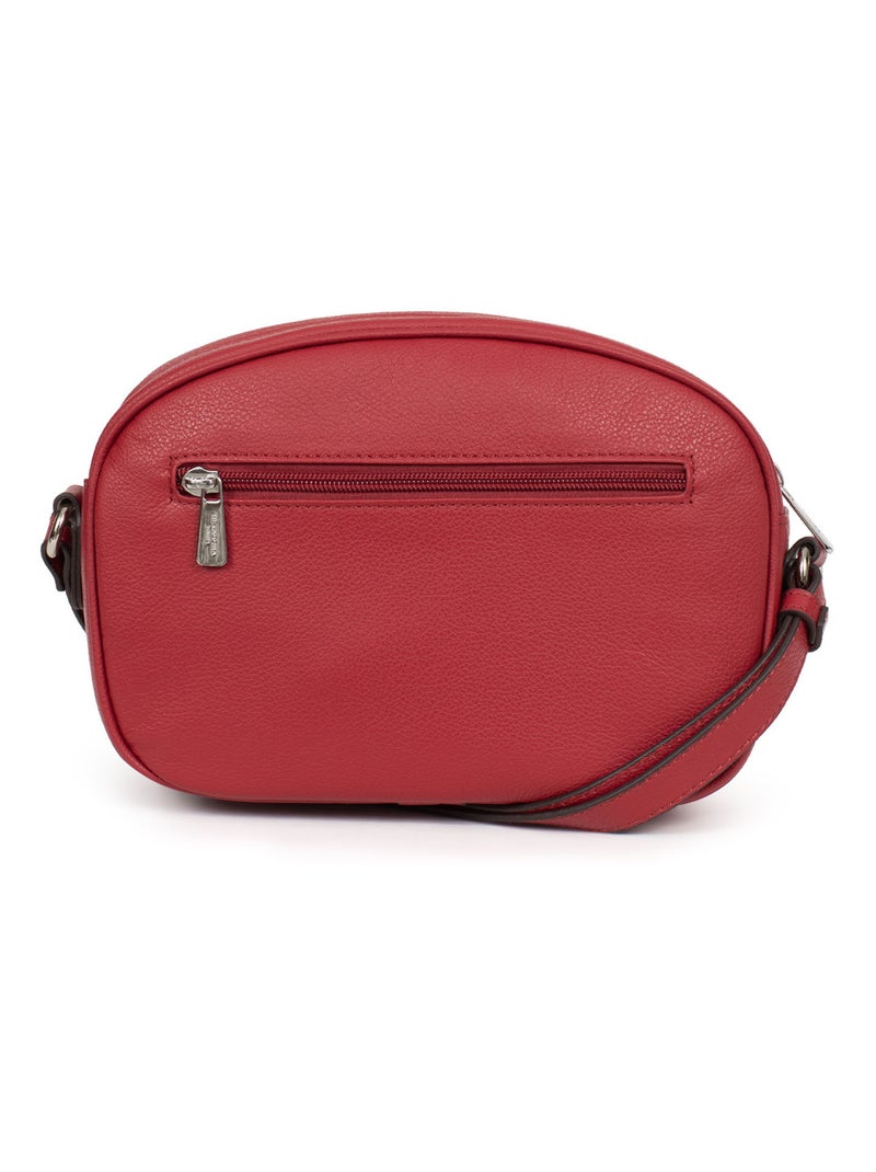 Sac porté travers  Cuir CONFORT Rouge foncé - Kiabi