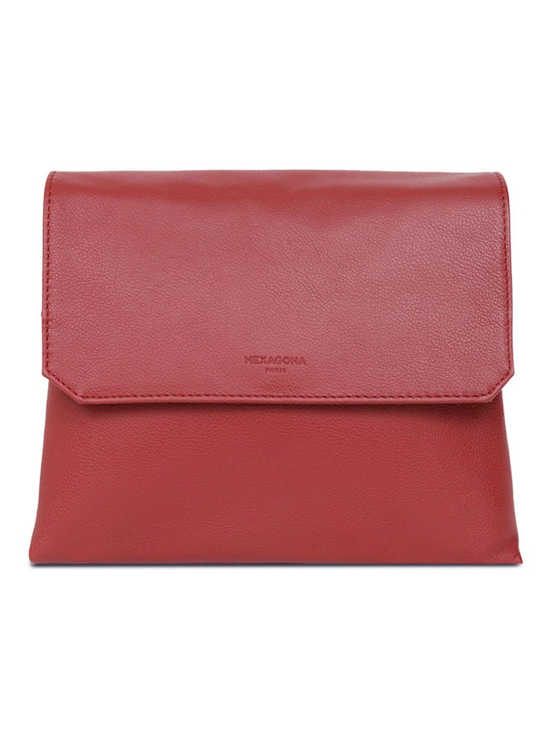 Sac porté travers  Cuir CONFORT Rouge foncé - Kiabi