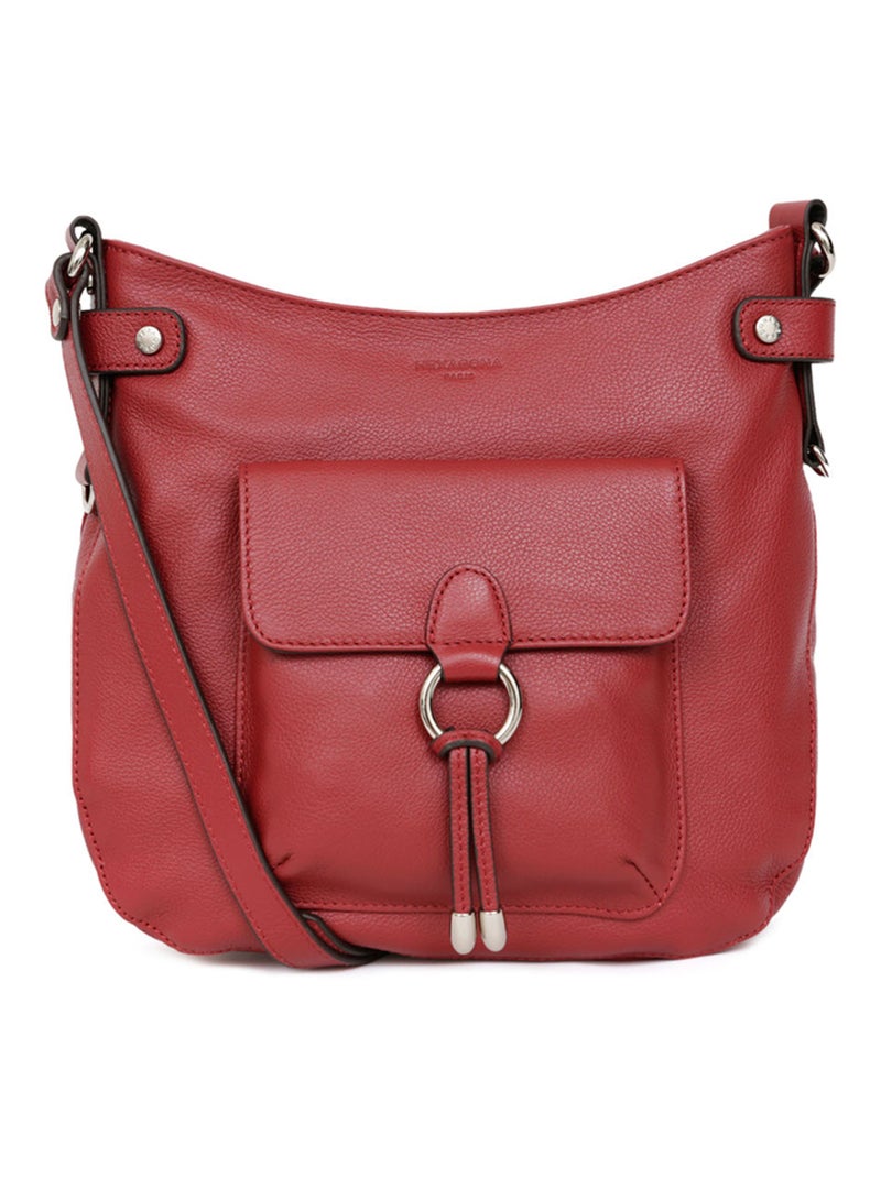 Sac porté travers  Cuir CONFORT Rouge foncé - Kiabi