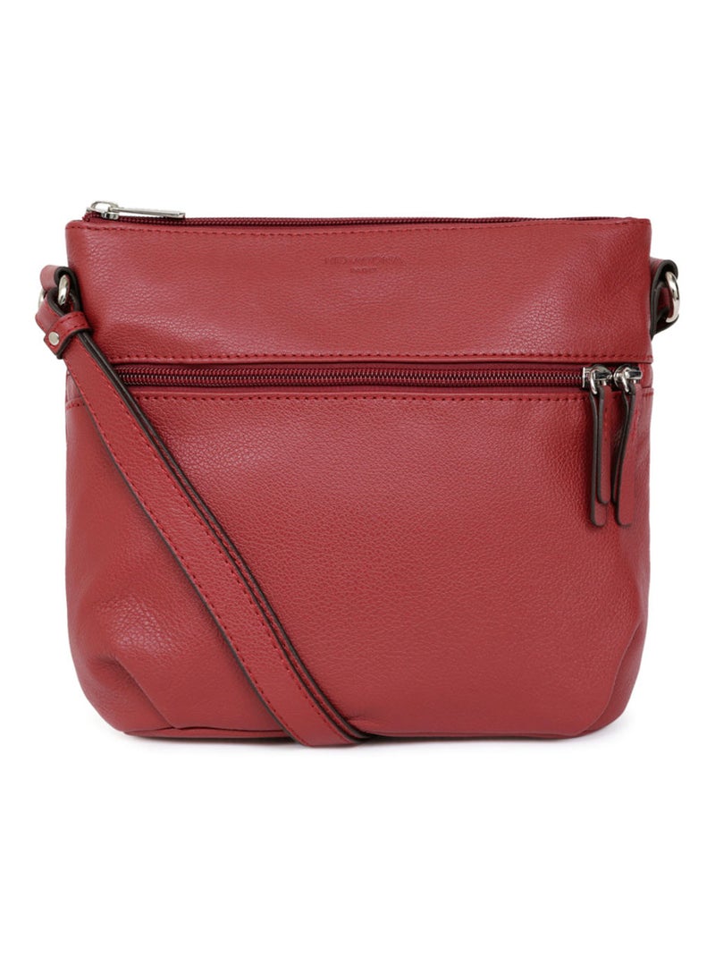 Sac porté travers  Cuir CONFORT Rouge foncé - Kiabi
