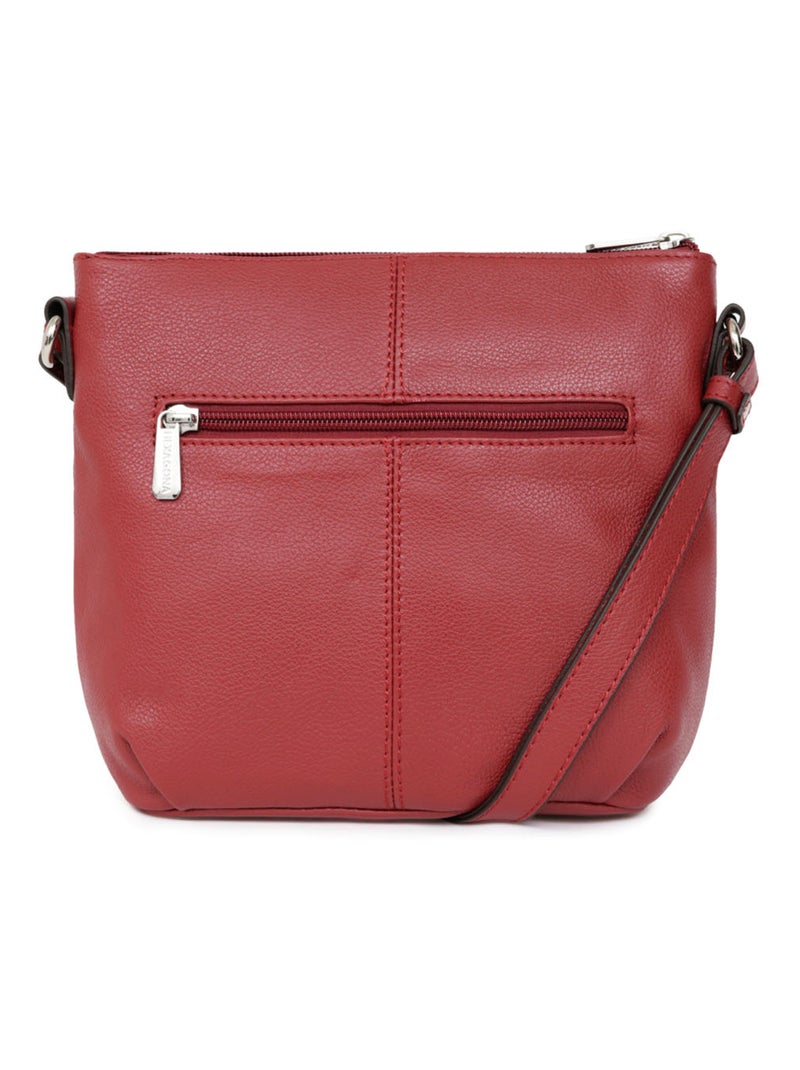 Sac porté travers  Cuir CONFORT Rouge foncé - Kiabi