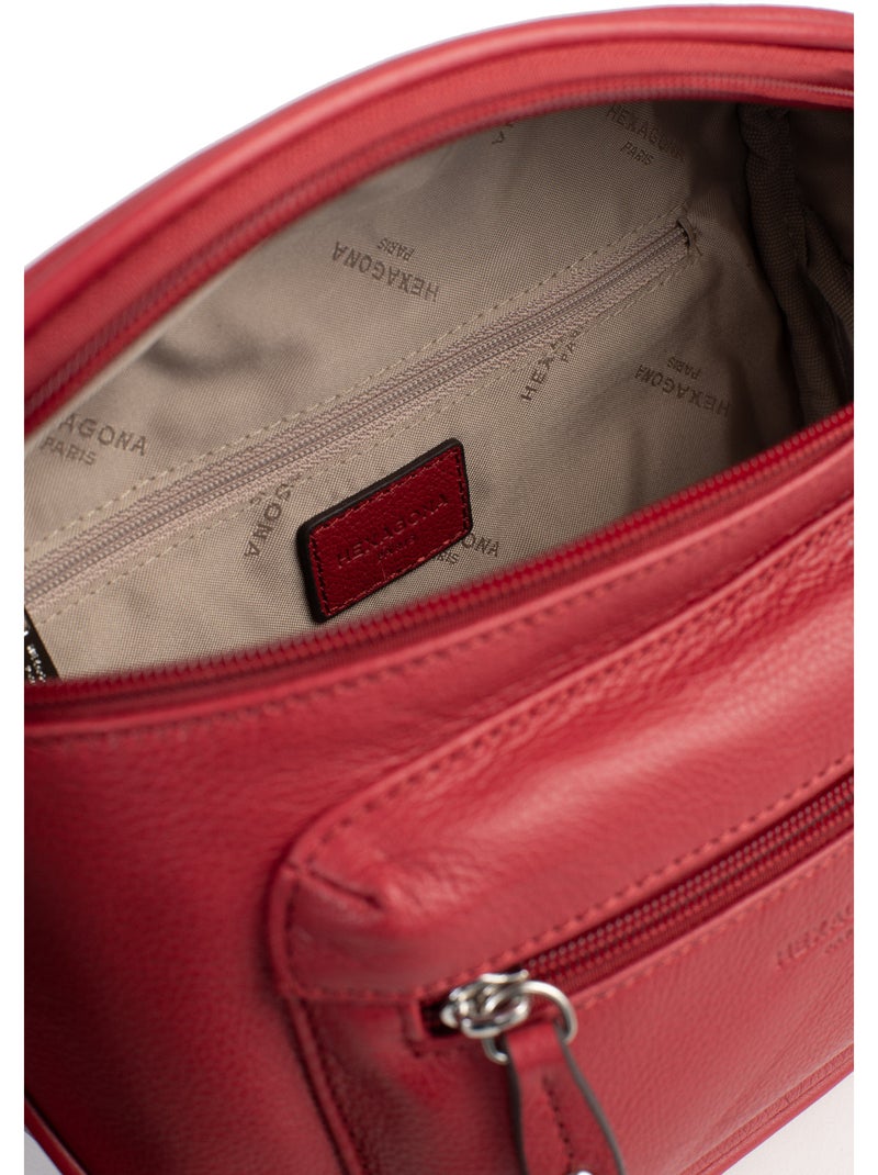 Sac porté travers  Cuir CONFORT Rouge foncé - Kiabi