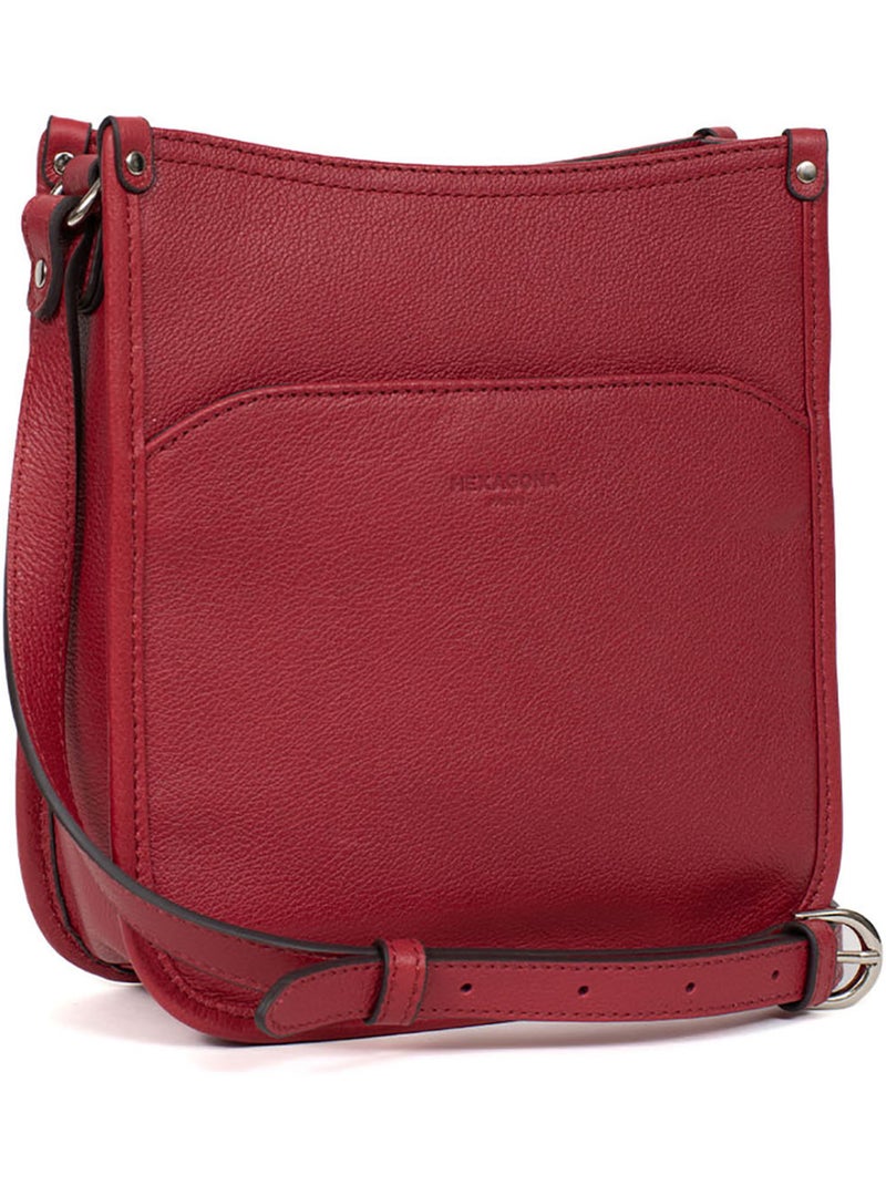 Sac porté travers  Cuir CONFORT Rouge foncé - Kiabi