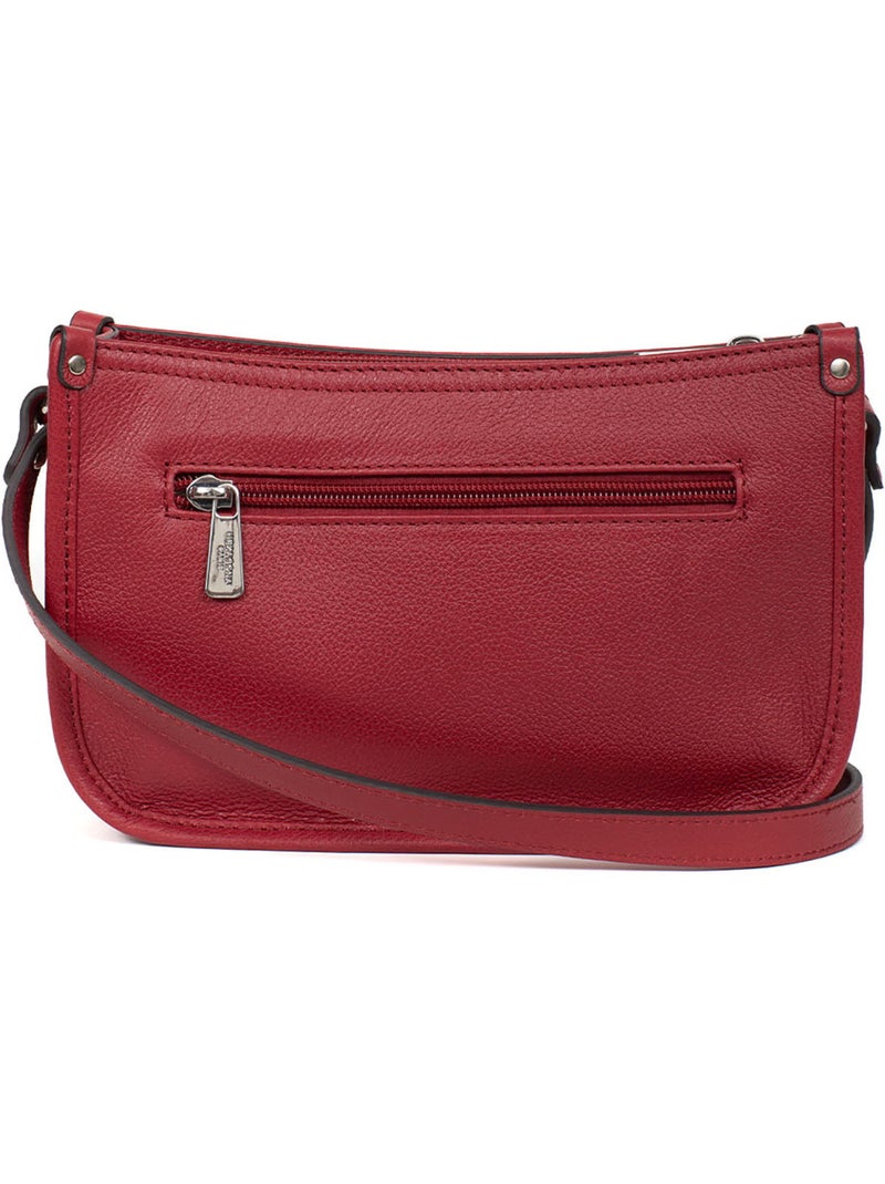 Sac porté travers  Cuir CONFORT Rouge foncé - Kiabi