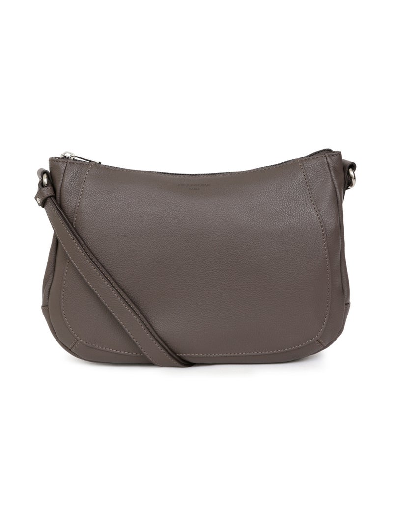 Sac porté travers  Cuir CONFORT Taupe - Kiabi