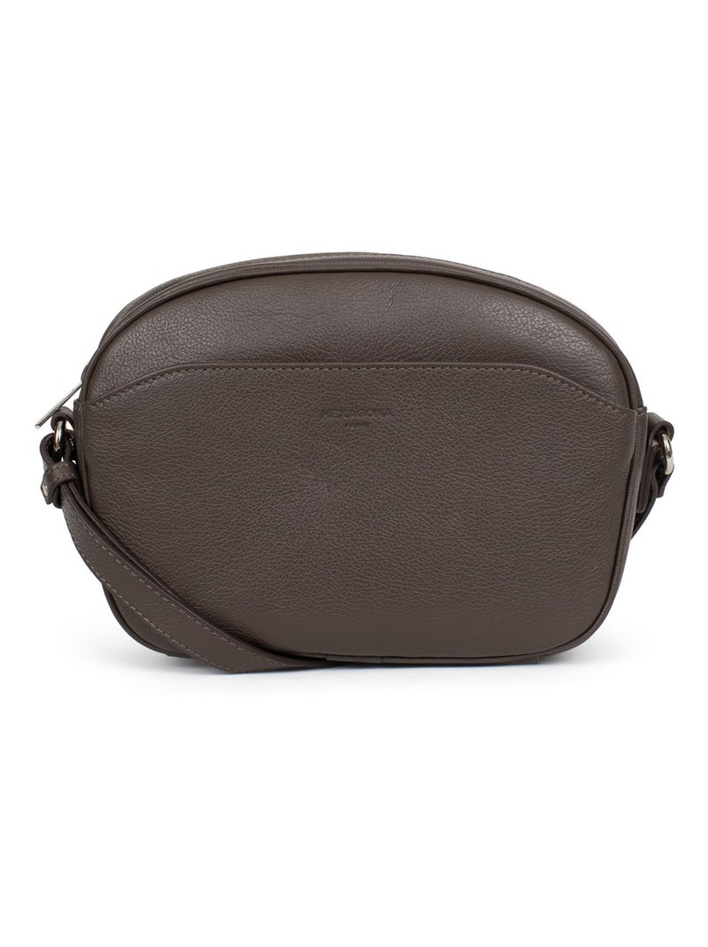Sac porté travers  Cuir CONFORT Taupe - Kiabi