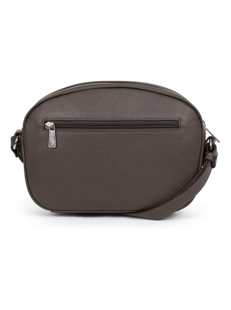 Sac porté travers  Cuir CONFORT Taupe - Kiabi