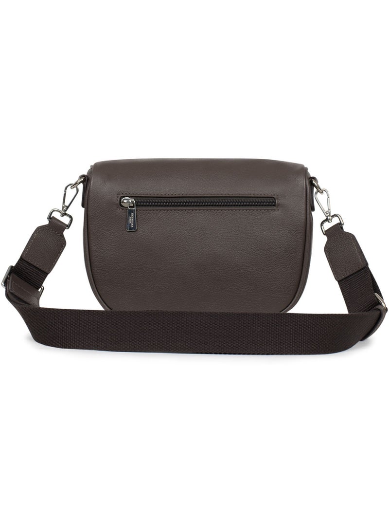 Sac porté travers  Cuir CONFORT Taupe - Kiabi