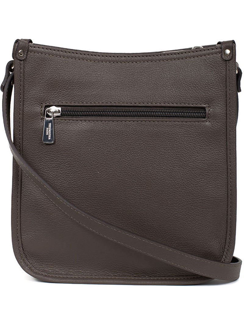 Sac porté travers  Cuir CONFORT Taupe - Kiabi