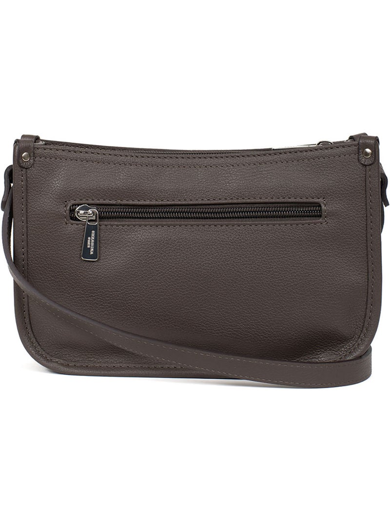 Sac porté travers  Cuir CONFORT Taupe - Kiabi