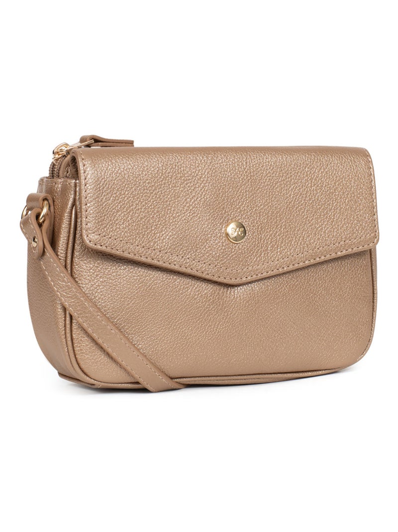 Sac porté travers  Cuir LUNA Doré/or - Kiabi