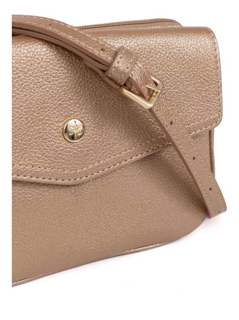 Sac porté travers  Cuir LUNA Doré/or - Kiabi