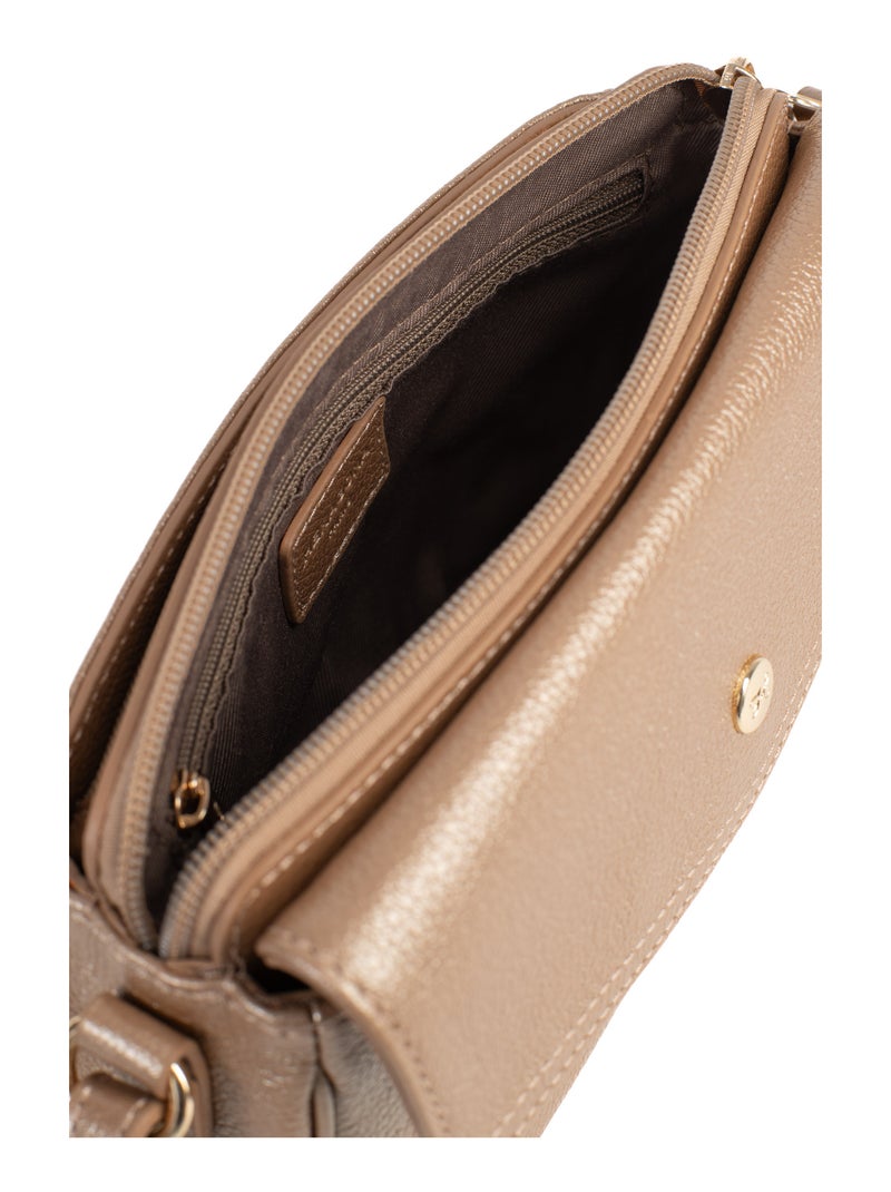 Sac porté travers  Cuir LUNA Doré/or - Kiabi