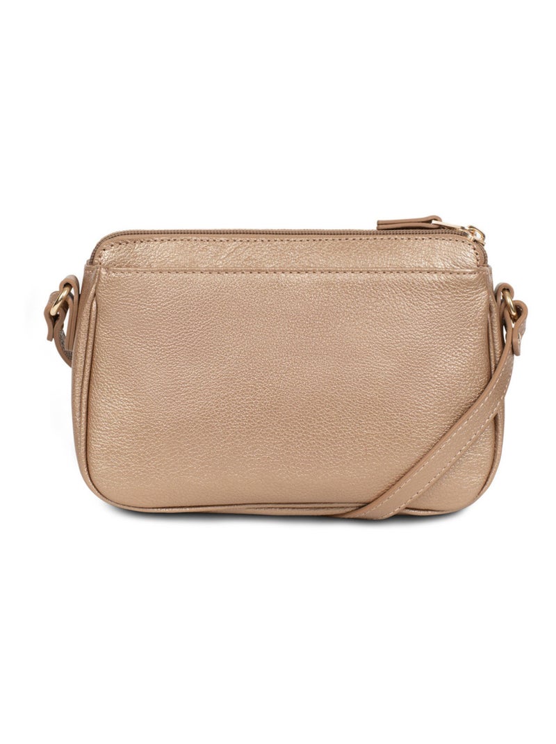 Sac porté travers  cuir luna hexagona Doré/or - Kiabi