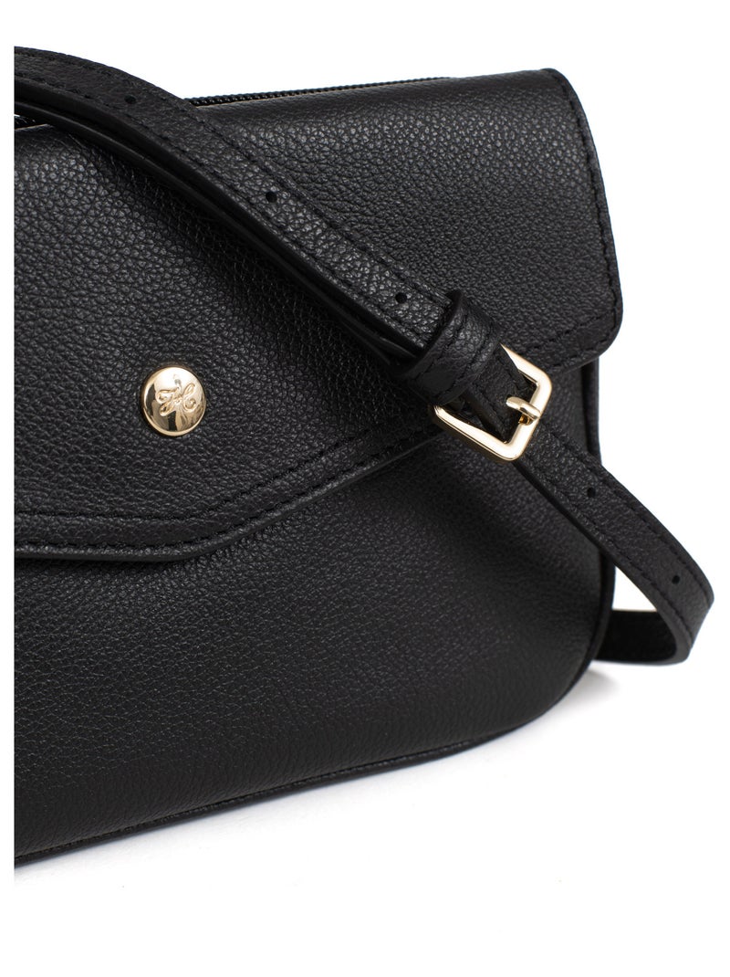 Sac porté travers  Cuir LUNA Noir - Kiabi