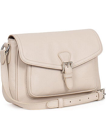 Sac porté travers cuir mirabelle hexagona