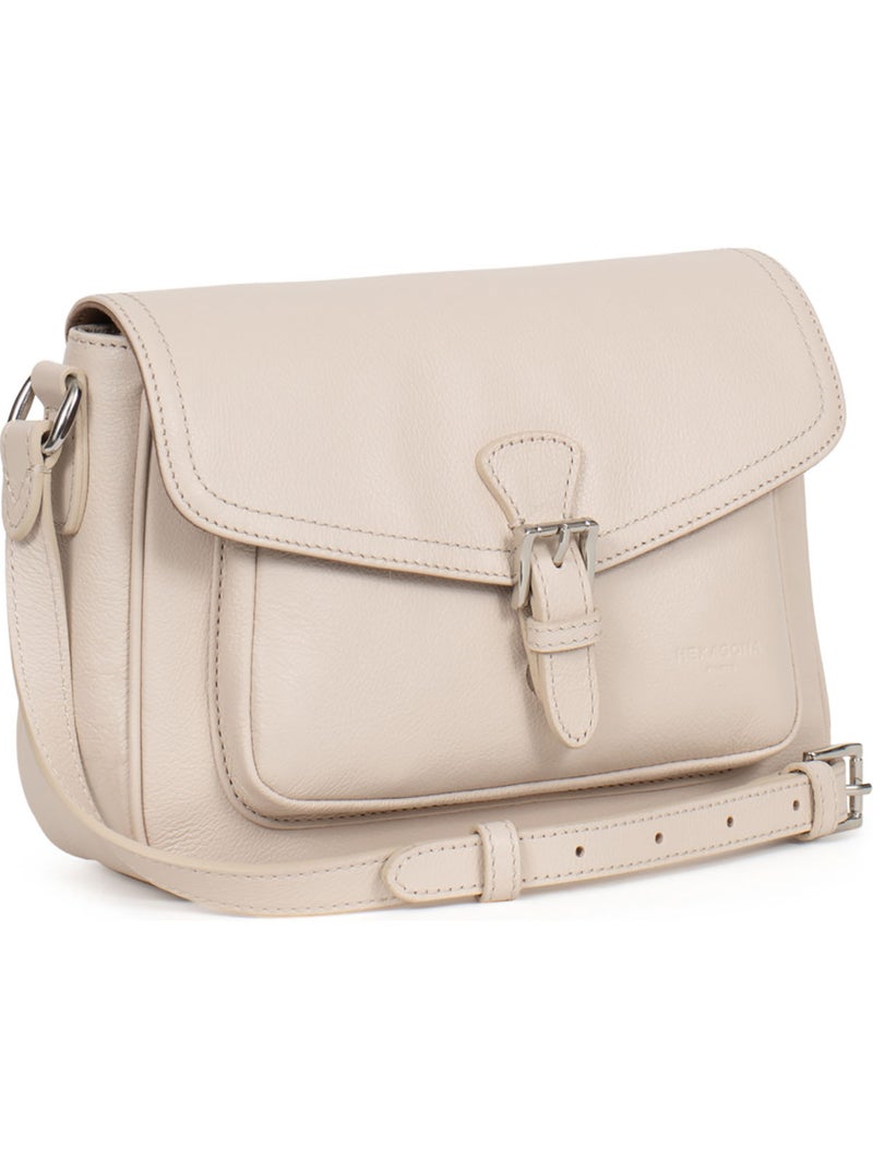 Sac porté travers  cuir mirabelle hexagona Ivoire - Kiabi