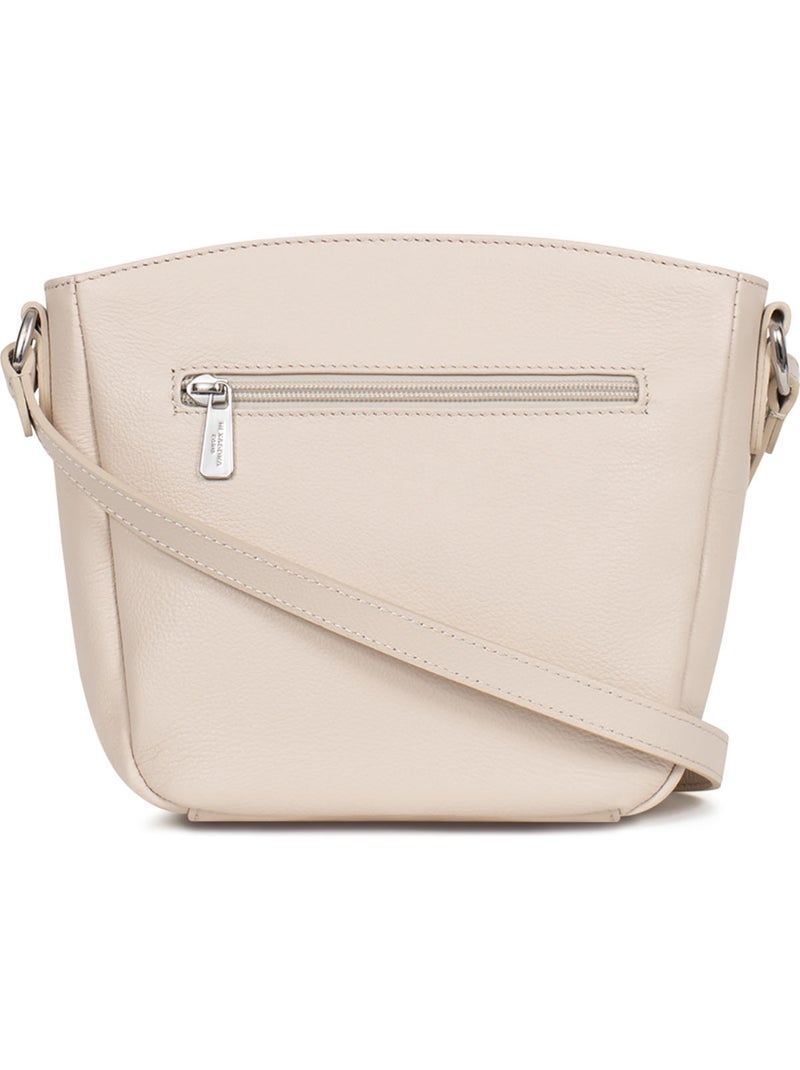 Sac porté travers  Cuir MIRABELLE Ivoire - Kiabi