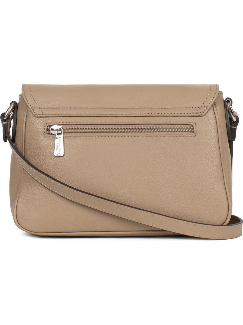 Sac porté travers  Cuir MIRABELLE Marron glacé - Kiabi