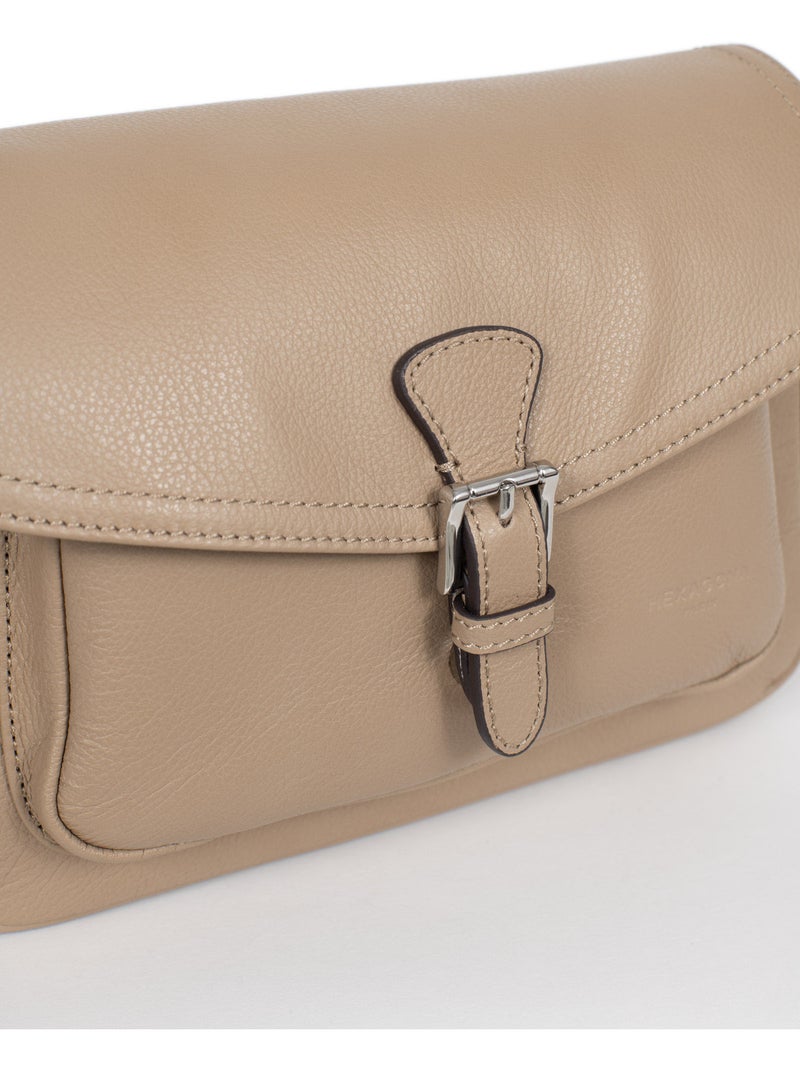 Sac porté travers  Cuir MIRABELLE Marron glacé - Kiabi