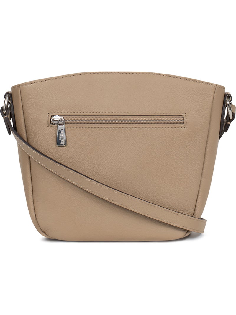 Sac porté travers  Cuir MIRABELLE Marron glacé - Kiabi