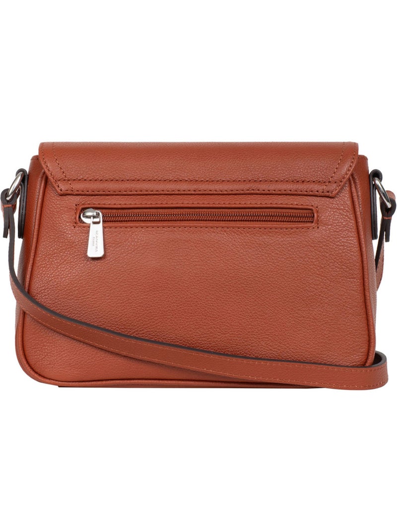 Sac porté travers  Cuir MIRABELLE Marron - Kiabi