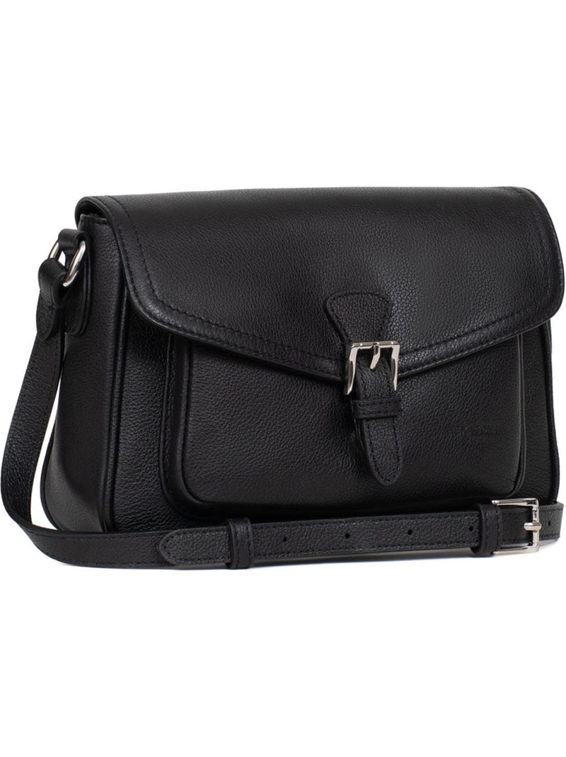 Sac porté travers  Cuir MIRABELLE Noir - Kiabi