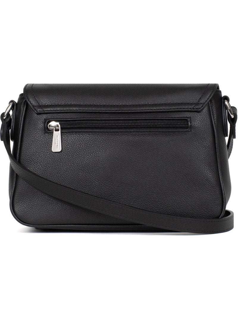 Sac porté travers  Cuir MIRABELLE Noir - Kiabi
