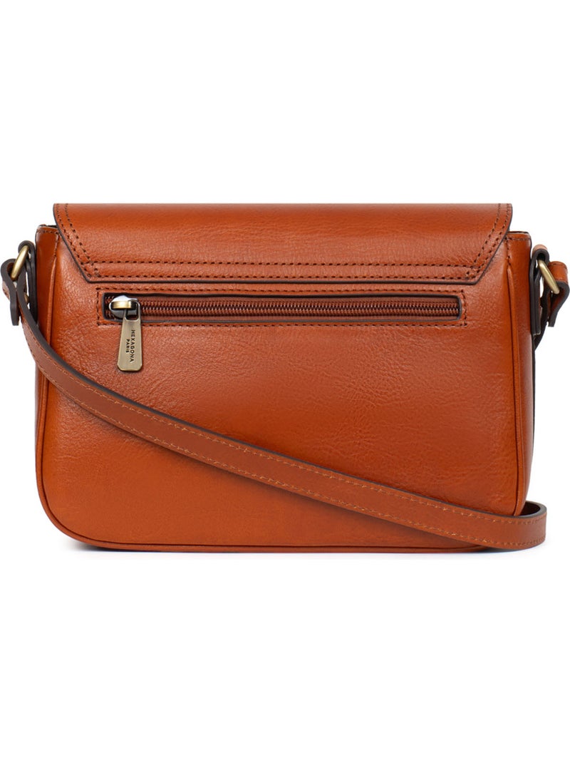 Sac porté travers  Cuir ONDINE Cognac - Kiabi