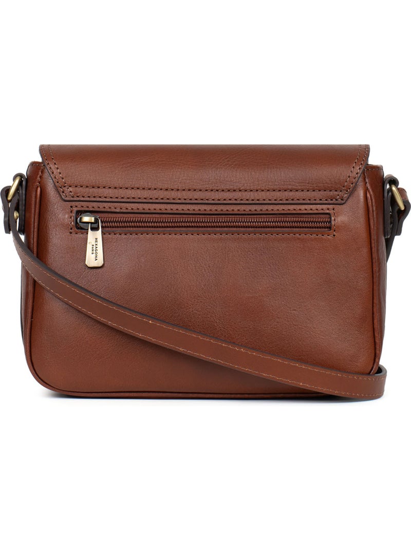 Sac porté travers  Cuir ONDINE Marron - Kiabi