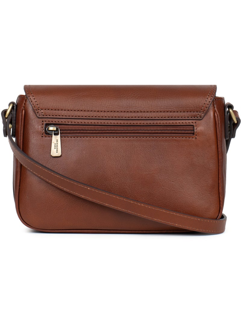 Sac porté travers  Cuir ONDINE Marron - Kiabi