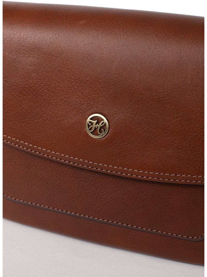 Sac porté travers  Cuir ONDINE Marron - Kiabi