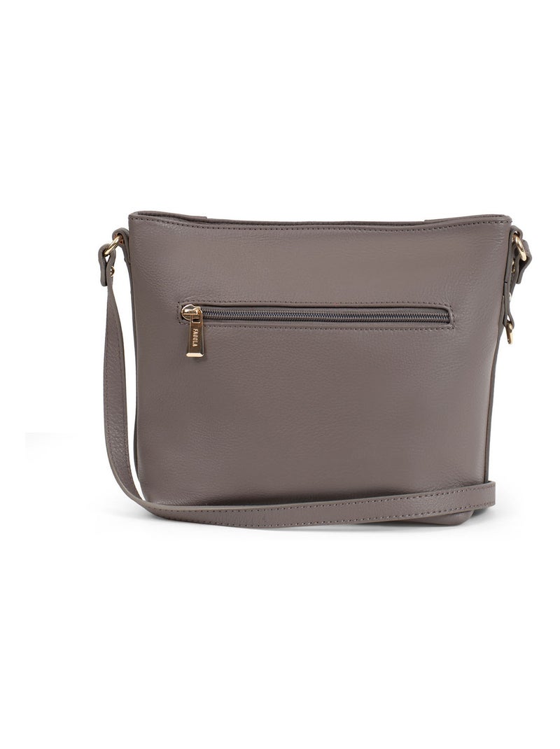 Sac porté travers Cuir Preta Femme Nos meilleurs cuirs  | FAGOLA Taupe - Kiabi