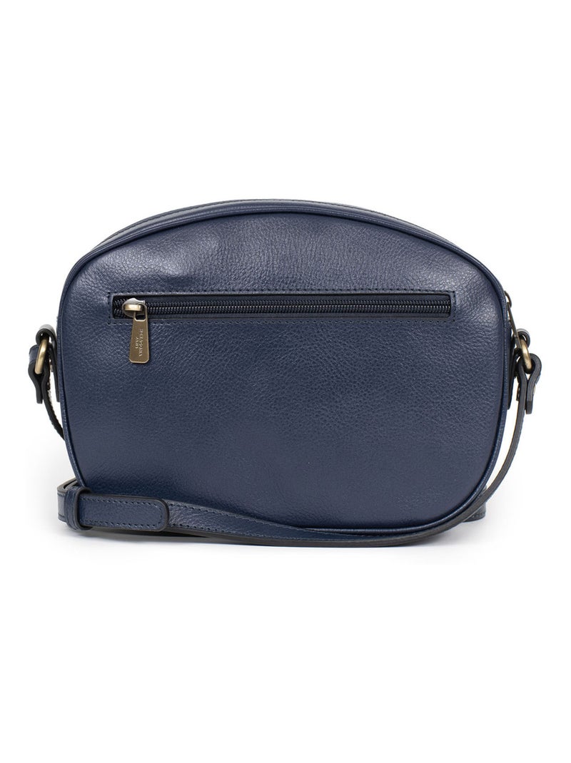 Sac porté travers  Cuir RÉPUBLIQUE Bleu marine - Kiabi