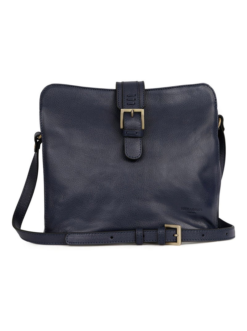 Sac porté travers  Cuir RÉPUBLIQUE Bleu marine - Kiabi