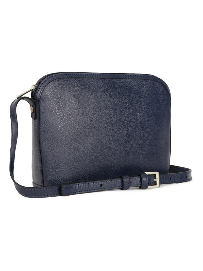 Sac porté travers  Cuir RÉPUBLIQUE Bleu marine - Kiabi