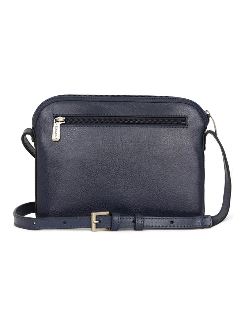 Sac porté travers  Cuir RÉPUBLIQUE Bleu marine - Kiabi