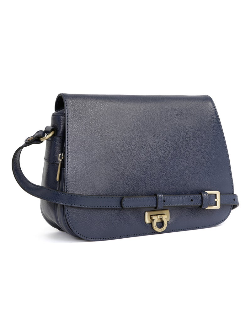 Sac porté travers  Cuir RÉPUBLIQUE Bleu marine - Kiabi