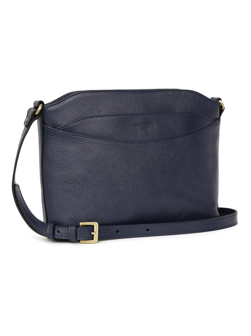Sac porté travers  Cuir RÉPUBLIQUE Bleu marine - Kiabi